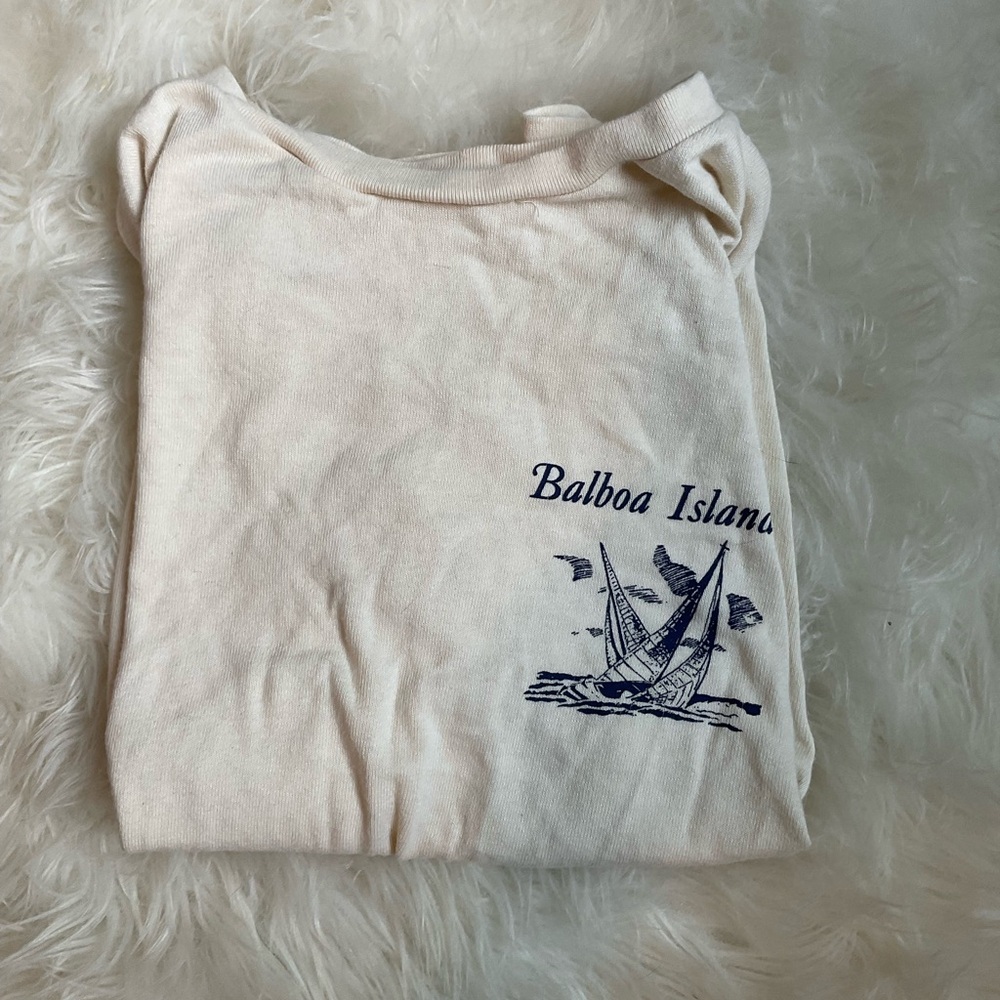 Brandy Melville Cream Balboa Island Graphic Tee